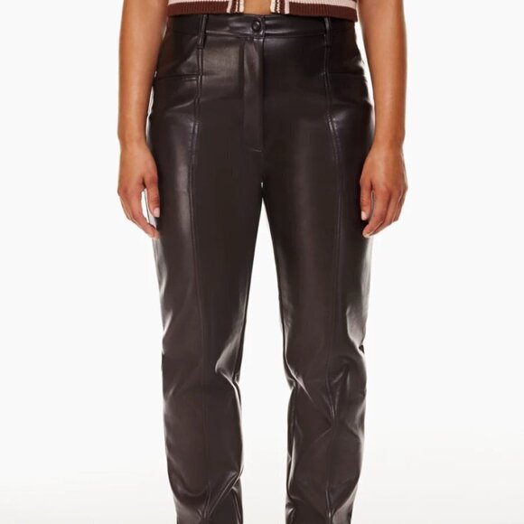 Aritzia Wilfred Rebel Pants- High-waisted Vegan Leather pants - Picture 3 of 14